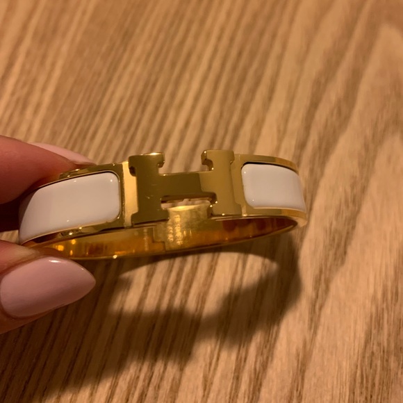 Hermes Clic H Bracelet - White/Gold - Picture 4 of 6